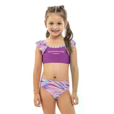 Imagem de Biquini Infantil Menina Moda Praia Esrela Kamylus Ciganinha, Fúcsia, 4