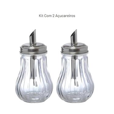 Imagem de Kit 2 Açucareiro De Vidro 190 ml Hauskraft Ideal Para Armazenar Alimen