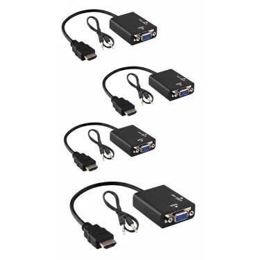 Imagem de Kit 5 Adaptadores HDMI para VGA com Saída de Áudio P2 - Congratulation