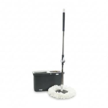 Imagem de Mop Rotatório Premium Design Inox: Balde Retangular 20L e Longa Vida Útil (Cinza/Branco)
