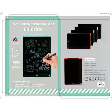 Imagem de Lousa Mágica Infantil Tela LCD para Escrever e Desenhar com Caneta Leve Portátil Azul Preto e Rosa OEM