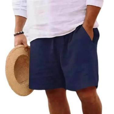 Imagem de Shorts Masculinos Leves E Respiráveis Para Praia E Corrida, Cor Sólida