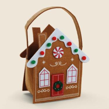 Imagem de Cesto Gingerbread Magic Feltro 17x25cm - A\CASA
