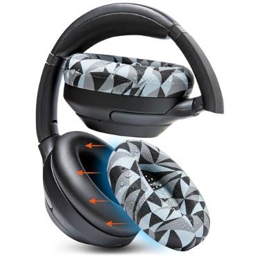 Imagem de WC Sweatz XM3 - Capas de suor protetoras do Earpad para a Sony WH1000XM3 por WC | Capas de orelha de silicone para fones de ouvido Sony WH-1000XM3 | SULHOVE E FACILMADO | Geo Gray