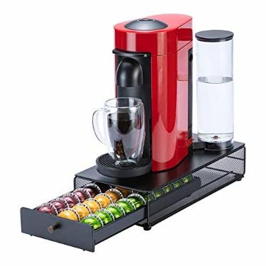 Imagem de FlagShip Organizador de cápsulas Nespresso Vertuo Suporte de cápsulas de café, design de barra de café, preto metálico (capacidade para 30 cápsulas)