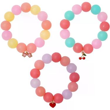 Imagem de Borracha Tris Pulseira Holic Beads com Mini Apagadores em Miçangas e Pingente de Metal Uso Escolar 01 Unidade Sortidos