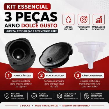 Imagem de Kit Completo Arno Dolce Gusto 3 Peças  Porta Cápsulas  Placa Difusora 