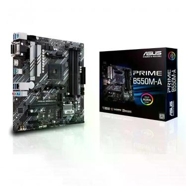 Imagem de Placa Mãe Asus Prime B550M-A DDR4 AM4 Soquete AMD AM4 Pcie 4.0 M.2 Duplo Aura RGB