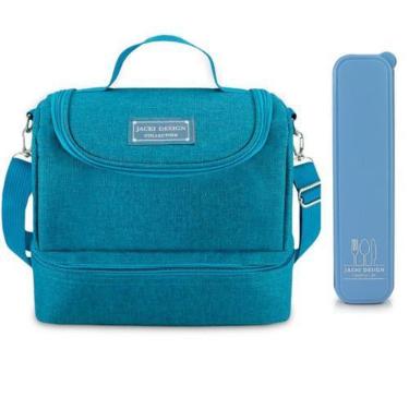 Imagem de Bolsa Térmica Lancheira Necessaire Marmita Lanches Bebidas 2 Compartim