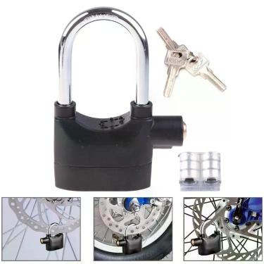 Imagem de Cadeado Com Alarme Para Portão Bike Moto 110db Resistente - MAIS SEGUR