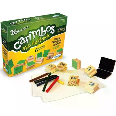 Imagem de Carimbos Educativos Abc Ilustrado - 28 Carimbos - Madeira - 50921 - Xalingo