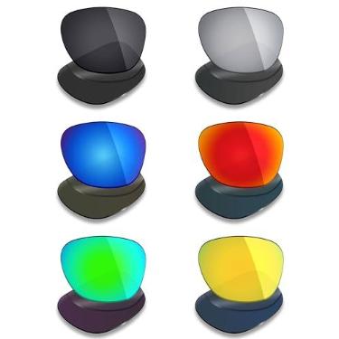 Imagem de Mryok 6 pares de lentes polarizadas de substituição para óculos de sol Ray-Ban Caravan RB3136 58 mm - preto furtivo/vermelho fogo/azul gelo/titânio prateado/verde esmeralda/ouro 24K