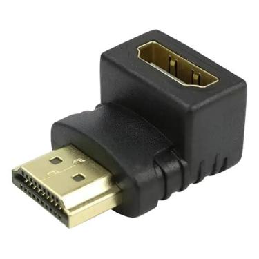 Imagem de Adaptador HDMI 90 Graus em L XT557 Macho x Fêmea 4K Ultra HD Curva Angular para TV de Parede Monitor e Games