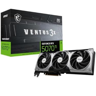 Imagem de MSI Placa gráfica Gaming RTX 5070 Ti 16G Ventus 3X OC (16 GB GDDR7, 256 bits, Extreme Clock TBD MHz, DisplayPort x 3 2.1a, HDMI 2.1b, NVIDIA Blackwell Architecture)