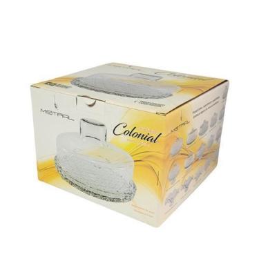 Imagem de Queijeira de Mesa Vidro com Pé Colonial Transparente Premium 20cm - Mi