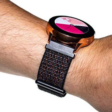 Imagem de Pulseira 20mm Nylon Loop compatível com Samsung Galaxy Watch Active 1 e 2 - Galaxy Watch 3 41mm - Galaxy Watch 42mm - Amazfit GTR 42mm - Amazfit GTS - Amazfit Bip - Marca LTIMPORTS (Preto Furioso)