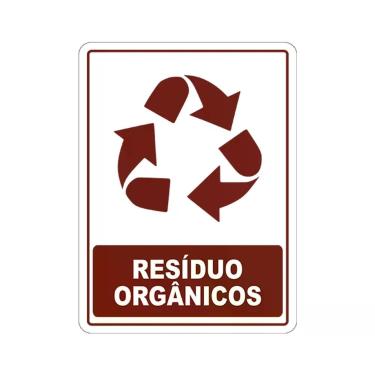 Imagem de Adesivo Coleta Seletiva Resíduo Orgânico 15x20cm Branco