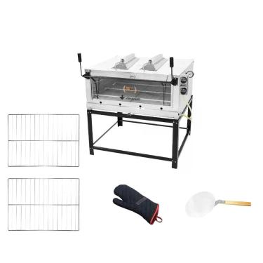 Imagem de Forno Gás Industrial Venâncio Infra Roma Firiv110 Aço Inox 2,65L com 2 Grades Luva Térmica e Pá para Pizza Inox