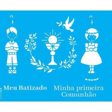 Imagem de Stencil Opa 20 x 25 cm - Religião Batizado E Comunhão - 3552 - Opa Cri