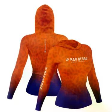 Imagem de Camiseta Mar Negro Sublimada c Capuz - Onça Laranja - Mar Negro Fishin