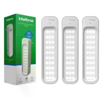 Imagem de Kit 3 Luminárias De Emergência 30 LEDs Intelbras Lea 150 Bivolt