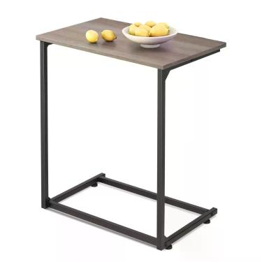 Imagem de Mesa lateral WLIVE em forma de C para sofá, sofá e sala de estar cinza