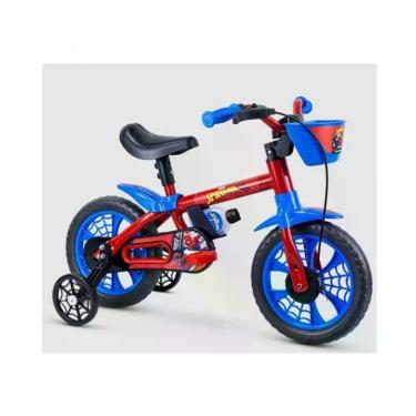 Imagem de Bicicleta Aro 12 Spiderman 2 para Crianças 3 Anos Freio a Tambor com Rodinhas Laterais Vermelho Nathor Bicicletas