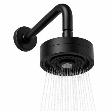 Imagem de Ducha De Parede Redonda Preto Fosco Aquanova - Sollux