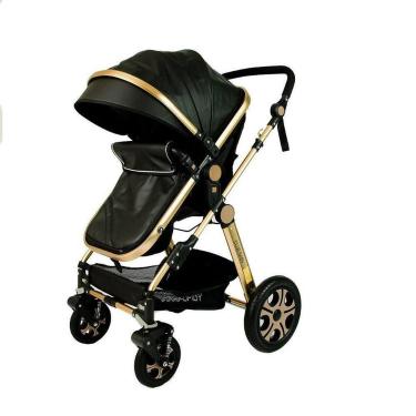 Imagem de Carrinho de Bebê Luxo Club Baby Preto C/ Alça e Selo Inmetro