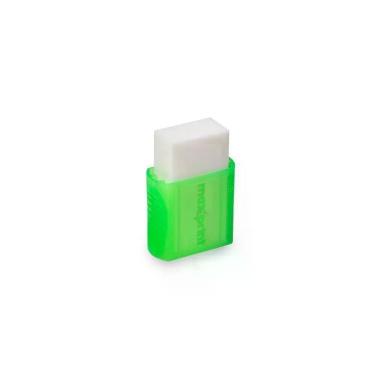 Imagem de Borracha Maxprint com Capa Plástica Neon Modelo Verde para Uso Escolar