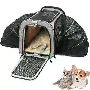 Imagem de Bolsa Pet Expansível Transporte Viagem Avião Cabine Cachorros e Gatos 