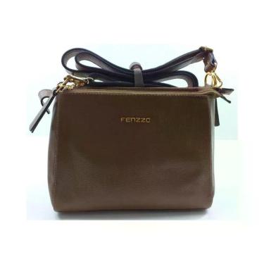 Imagem de Bolsa Feminina Fenzzo 100% Couro Casual Luxo 25x20cm 2069 Tamanho Unico Caramelo