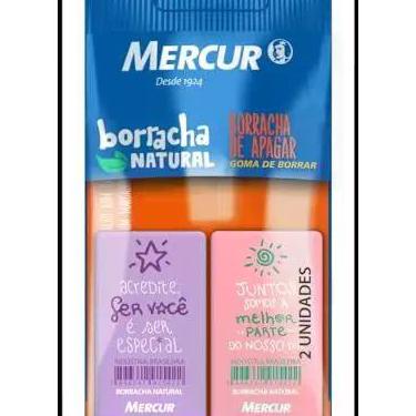 Imagem de Borracha Colorida Pull Pack Retang 1Lilas/1Rosa - MERCUR