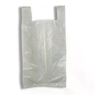 Imagem de Sacola Plástica Reciclada Sacolas Plasticas Branca Reciclada Reforçada 60x80 5 kg Alta Resistência Creme Higipack