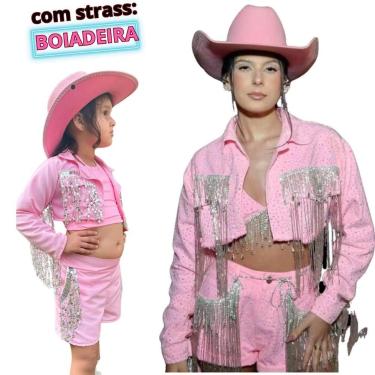 Imagem de Roupa Rosa Boiadeira Castela Conjunto Menina 3 Peças - DOCE CIRANDINHA
