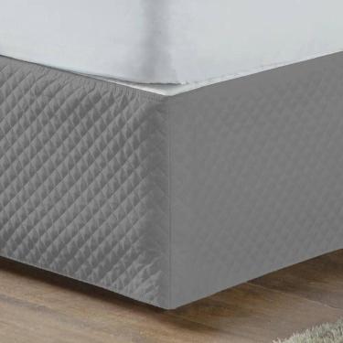 Imagem de Saia Cama Box King Size Matelada Com Elástico 1 Peça - Casa Lume, Cinz