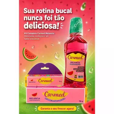 Imagem de Kit Carmed Melancia Completo - Hidratante Labial + Gel Dental + Enxagu