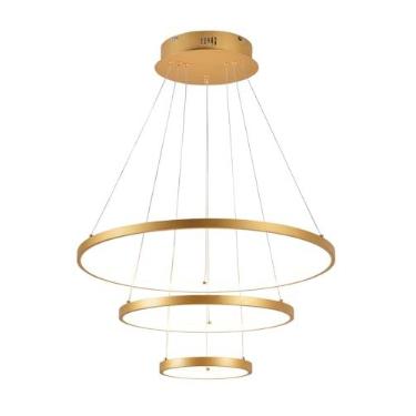 Imagem de Pendente 3 Aros Led 75w 3000K Metal Dourado Sindora QD05001*