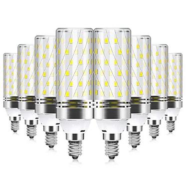 Imagem de Lâmpadas de milho LED E12, 6000K branco luz diurna, lâmpada de milho 16W 1500LM, equivalente a lâmpada incandescente de 120W, luz de milho LED não regulável para iluminação de casa de garagem de escritório (pacote com 8)