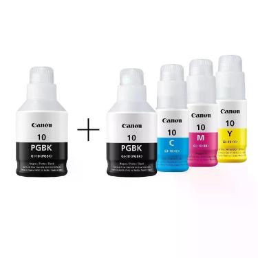 Imagem de Kit 5 Garrafas De Tinta Original Canon Gi-10 Gi10 G10 G6010 G5010
