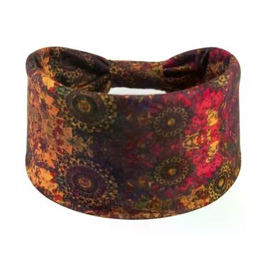 Imagem de Bandana Boho Mandala para Mulher - Faixa de Cabelo Elástica e Absorven