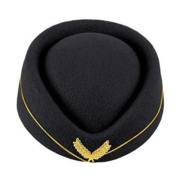 Imagem de Tachiuwa Chapéu de boina Cosplay chapéu de aeromoça para festa favor palco desempenho festivais, Preto