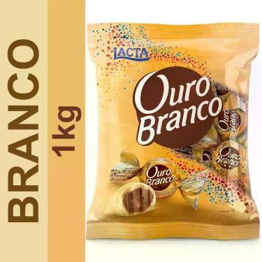 Imagem de Bombom Lacta Ouro Branco 1kg: Recheio Crocante e Cobertura Chocolate B