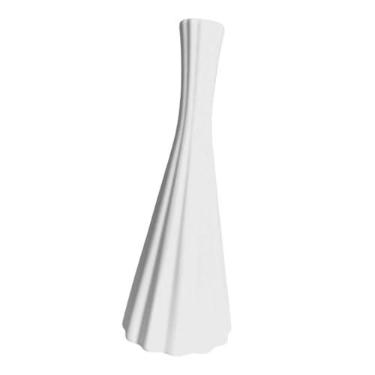 Imagem de BLWOTMOR Vaso de Flores Moderno em Polipropileno, Vaso de Mesa Decorativo, Textura Original, Aparência de Cerâmica, Adequado para Decoração de Interiores, Quar, Branco, Tamanho real