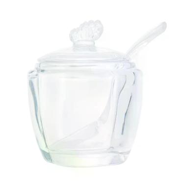Imagem de Açucareiro 11 cm de vidro transparente com colher Butterfly Wolff - 29