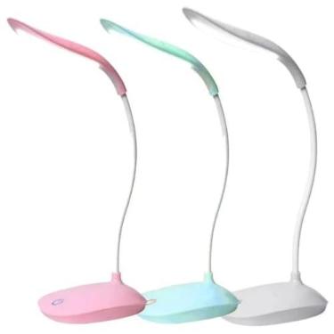 Imagem de Luminária Articulável Mesa LED Touch Abajur Cama – 3 Tons Luz USB Recarregável Cabeceira Escritório