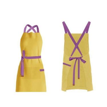 Imagem de Avental Amarelo Roxo Alça Cruzada Restaurante Bar Cafeteria - CASACHA