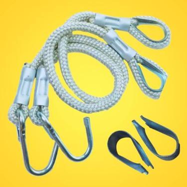 Imagem de Corda Cabo Extensor Alongador mais Protetor de punho | Rede De Descanso e Dormir | (KIT Corda 60cm + Protetor de Punho) | 5 PONTOS@ (Bege)