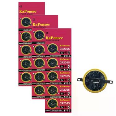 Imagem de Bateria KaPonsec CR2025 3V de Lítio com Aba Pacote com 15 Unidades