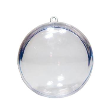 Imagem de Kit 50 Esferas Bola de Acrílico Enfeite de Natal Porta Foto 6,5cm Transparente